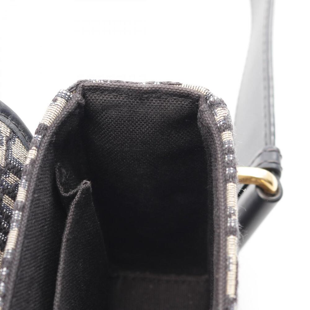 Dior Montaigne Oblique Shoulder Bag Canvas Leather Navy Blue Beige - Picture 7 of 8